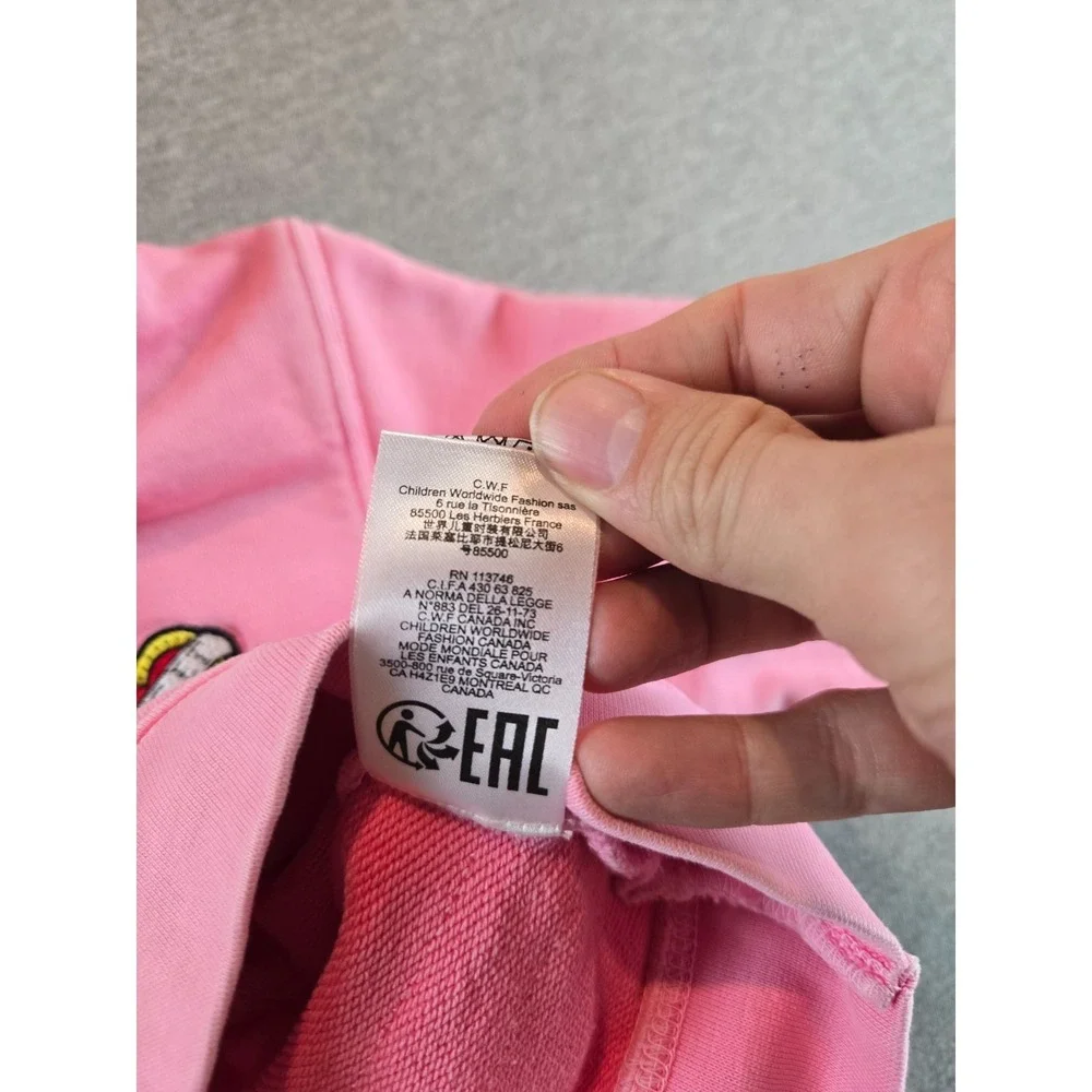 Zadig‎ & Voltaire Hoodie Girls 8 (M) Pink Justin Hear Embrodiered Logo Pullover